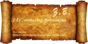 Závodszky Bernarda névjegykártya